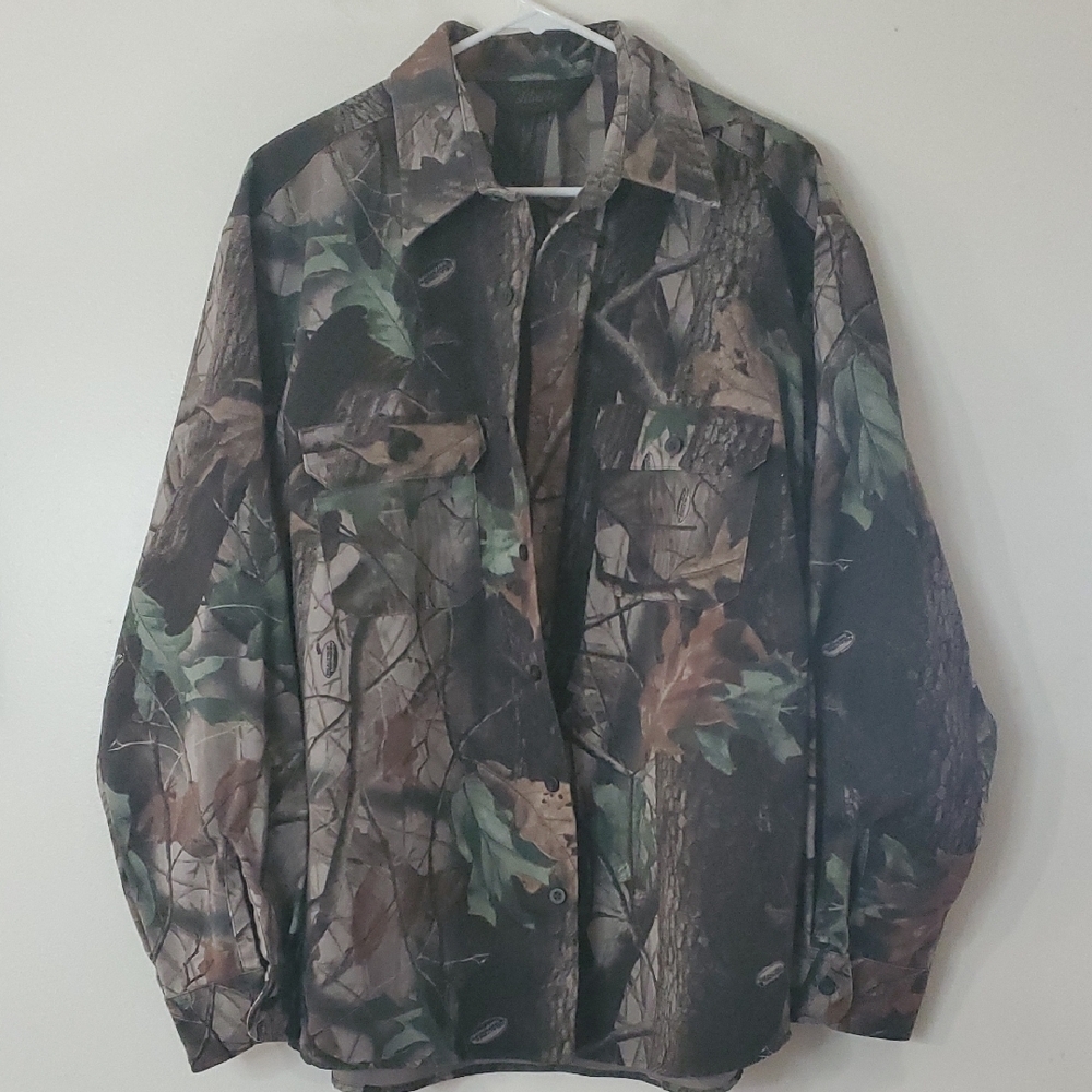 Mens Liberty Camo Button Down Shirt Jacket Size XXL Realtree Hardwoods